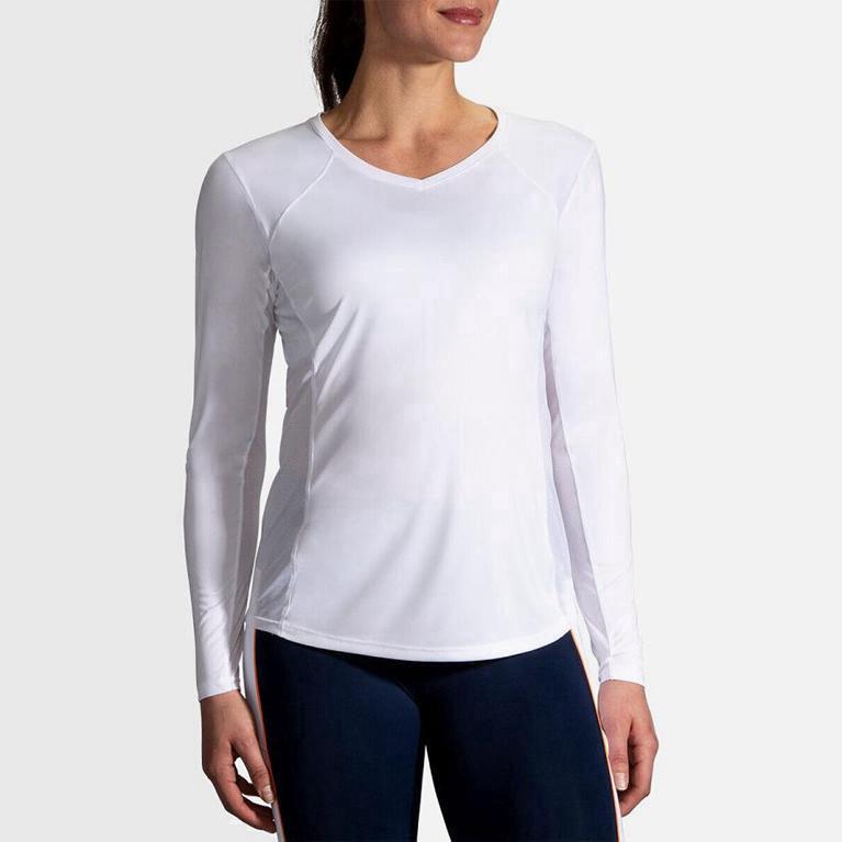 Brooks Stealth Camiseta Manga Longa Para Corrida Mulher Branco (64387IBFJ)